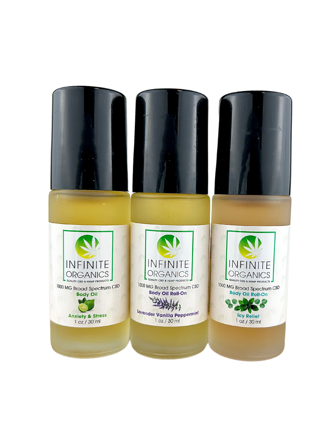 1000 MG Broad Spectrum CBD Roll on Oil - 1 Oz - 3 Scents Available