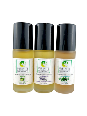 1000 MG Broad Spectrum CBD Roll on Oil - 1 Oz - 3 Scents Available