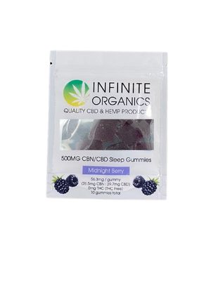 THC Free 500 mg CBN/CBD Sleep Gummies - Midnight Berry