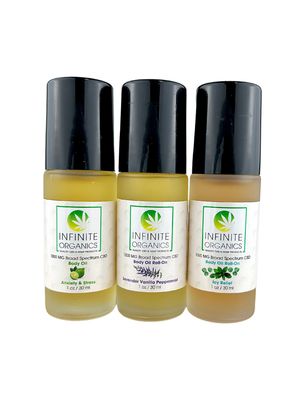 1000 MG Broad Spectrum CBD Roll on Oil - 1 Oz - 3 Scents Available