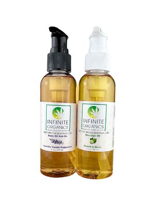 4000 MG Broad Spectrum Massage Oil - 4 Oz - 2 Scents Available