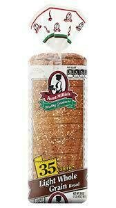 Aunt Millie Light Whole Grain Bread 35 calorie Aunt Millie Light Whole Grain Bread 35 calorie