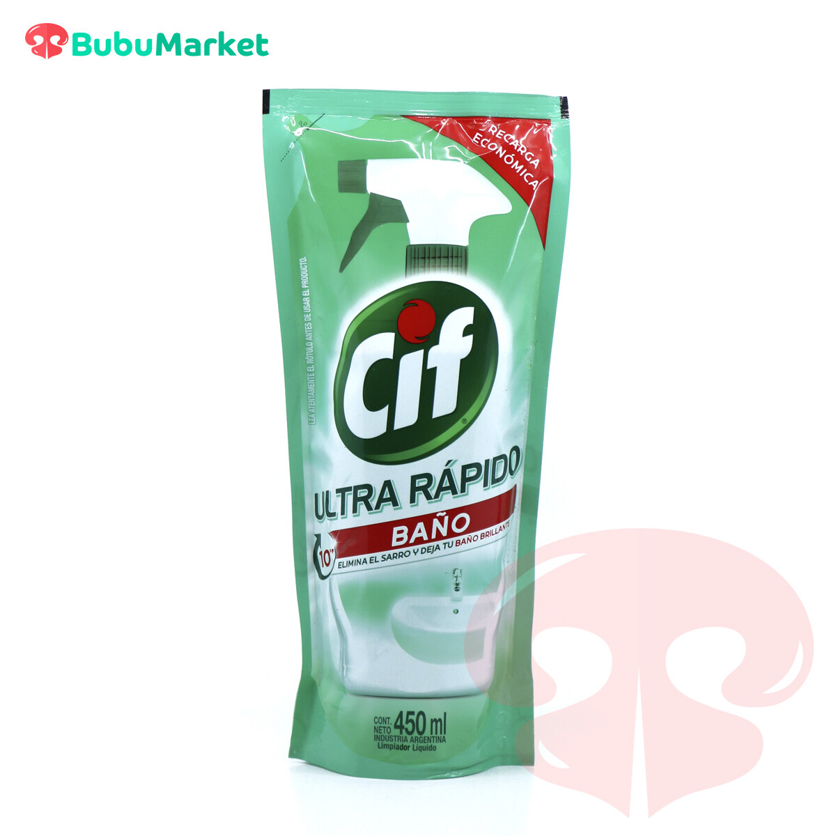 LIMPIA BAÑO CIF ULTRA RÁPIDO RECARGA DOYPACK DE 450 ML. LIMPIA BAÑO CIF ULTRA RÁPIDO RECARGA DOYPACK DE 450 ML.