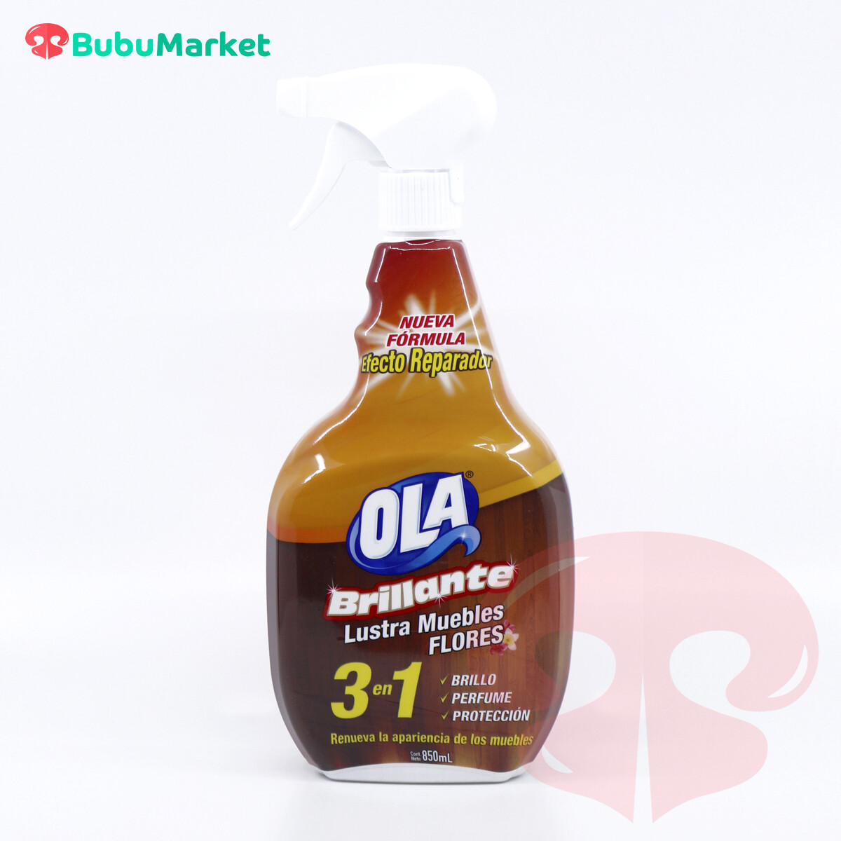 LUSTRA MUEBLES FLORES OLA BRILLANTE 3 EN 1 GATILLO DE 850 ML. LUSTRA MUEBLES FLORES OLA BRILLANTE 3 EN 1 GATILLO DE 850 ML.