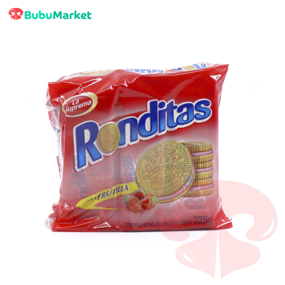 GALLETAS RONDITAS FRUTILLA LA SUPREMA SIXPACK DE 228 GR. GALLETAS RONDITAS FRUTILLA LA SUPREMA SIXPACK DE 228 GR.