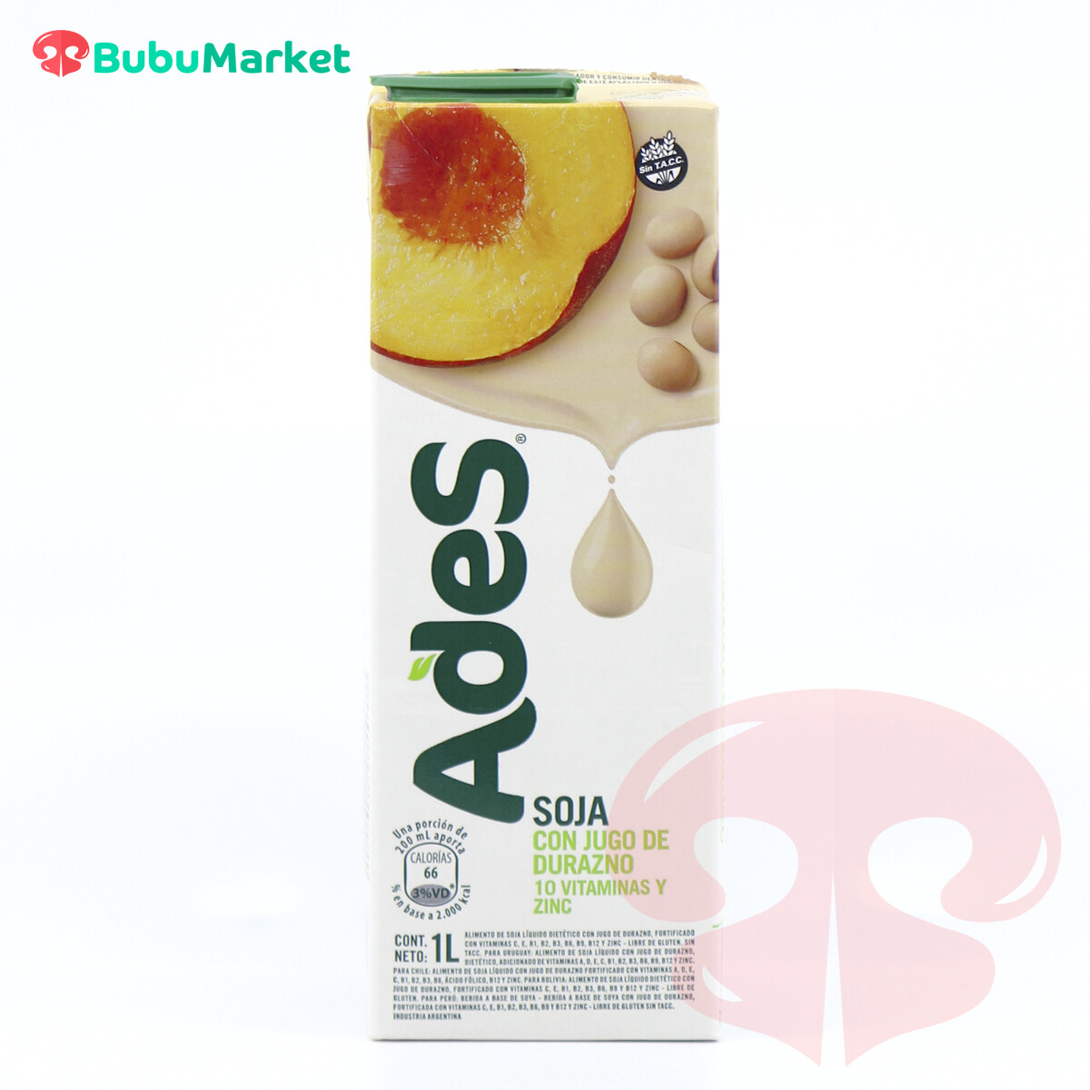 ADES SOYA CON JUGO DE DURAZNO CAJA DE 1 L. ADES SOYA CON JUGO DE DURAZNO CAJA DE 1 L.