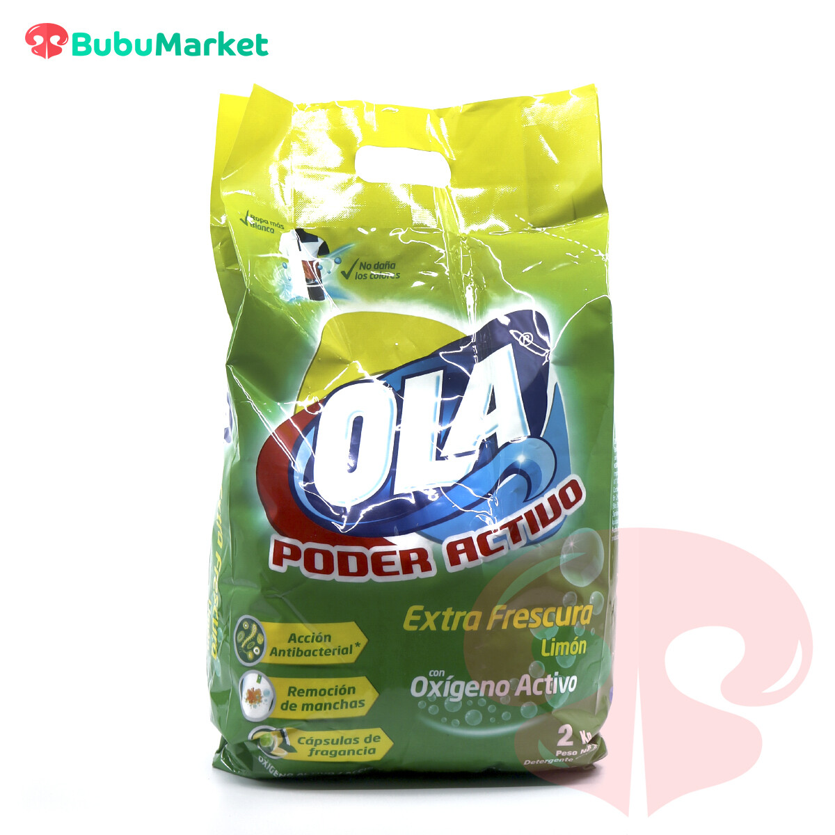 DETERGENTE EN POLVO OLA PODER ACTIVO LIMON 2 KG. DETERGENTE EN POLVO OLA PODER ACTIVO LIMON 2 KG.
