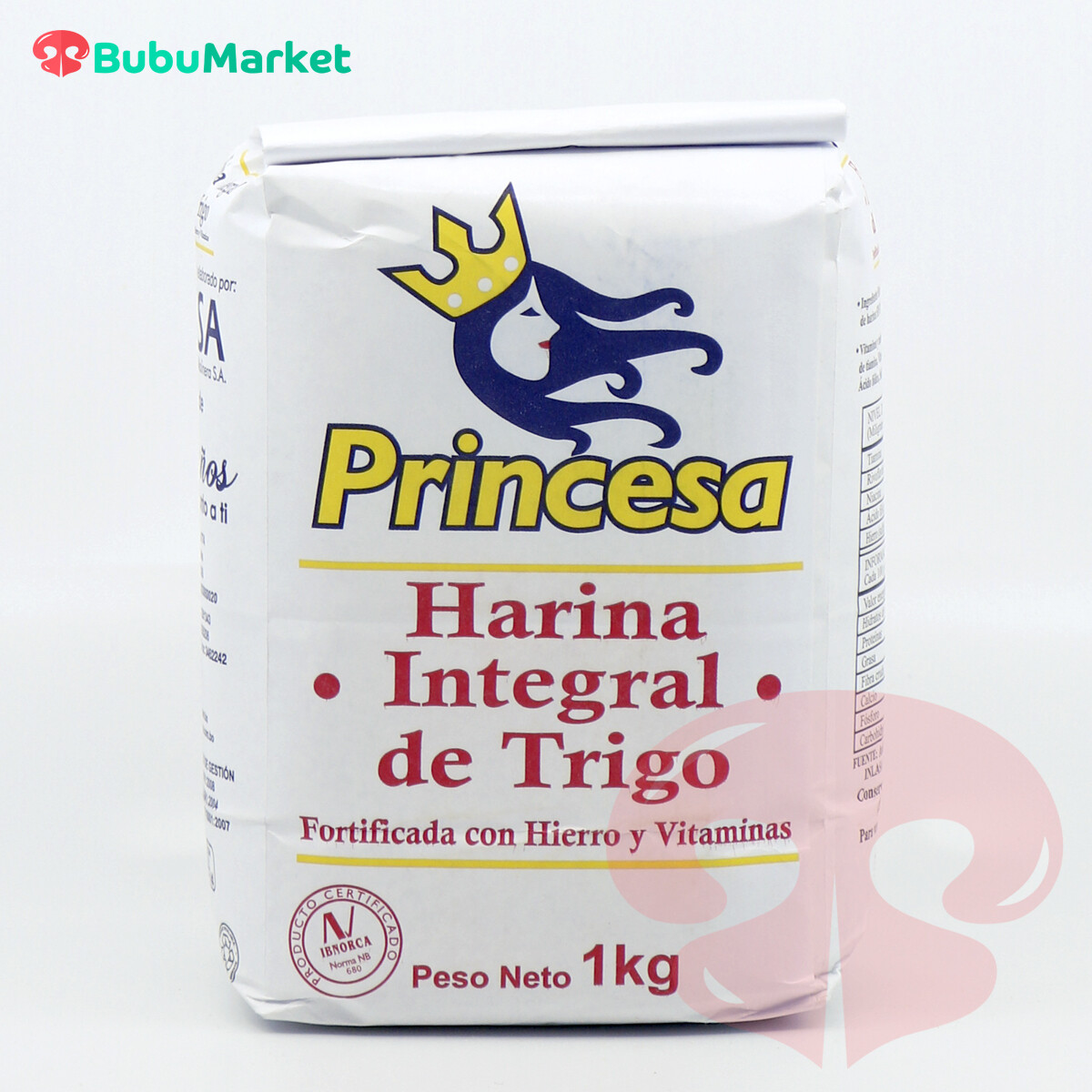 HARINA INTEGRAL DE TRIGO PRINCESA DE 1 KG. HARINA INTEGRAL DE TRIGO PRINCESA DE 1 KG.