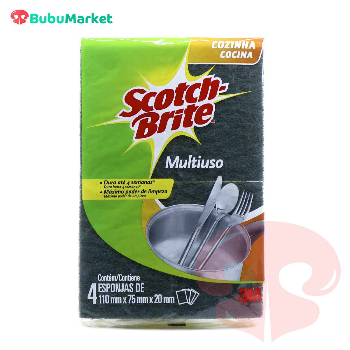 ESPONJA SCOTCH BRITE LIMPIEZA PESADA PACK DE 4 U. ESPONJA SCOTCH BRITE LIMPIEZA PESADA PACK DE 4 U.