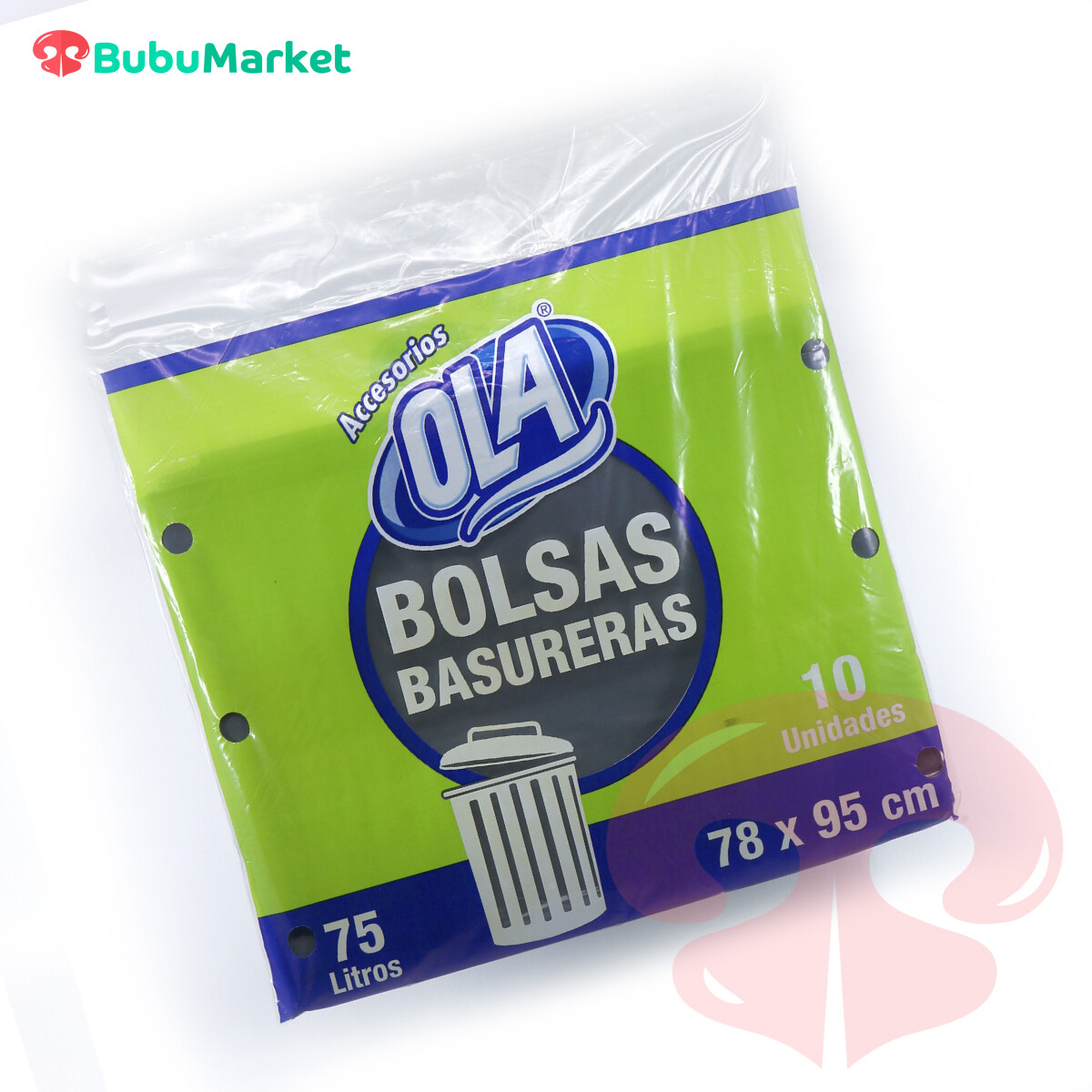BOLSAS OLA PARA BASURA 75 LT. (78cm. x 95cm.) PAQ. DE 10 U. BOLSAS OLA PARA BASURA 75 LT. (78cm. x 95cm.) PAQ. DE 10 U.