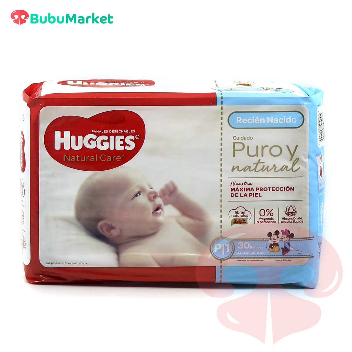 PAÑALES HUGGIES NATURAL CARE RECIEN NACIDO P1 DE 30 U. PAÑALES HUGGIES NATURAL CARE RECIEN NACIDO P1 DE 30 U.