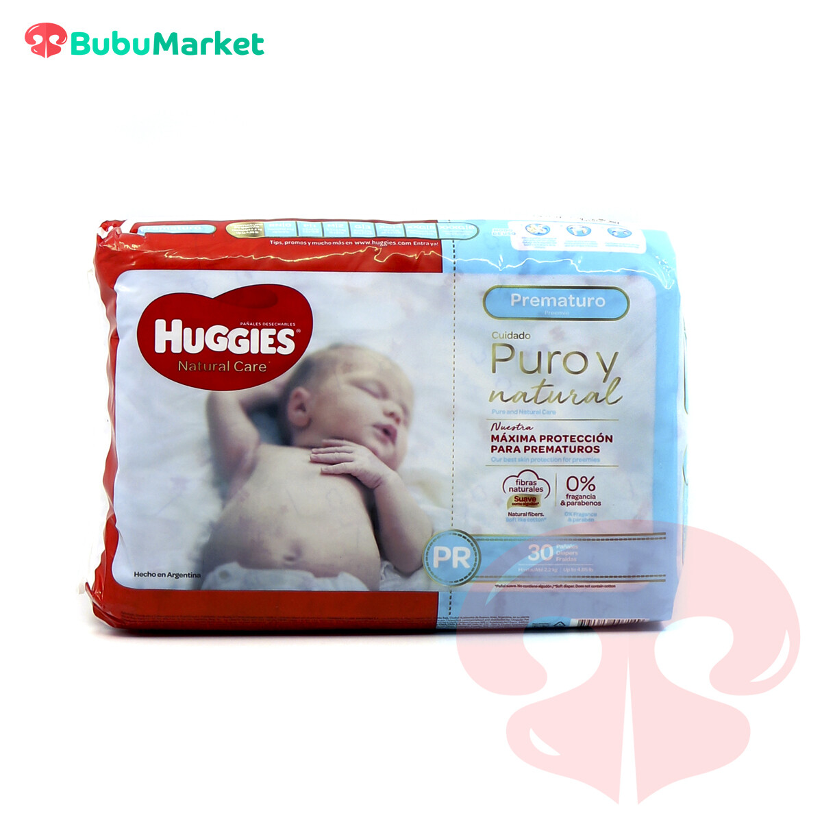 PAÑALES HUGGIES NATURAL CARE PREMATURO PR DE 30 U. PAÑALES HUGGIES NATURAL CARE PREMATURO PR DE 30 U.