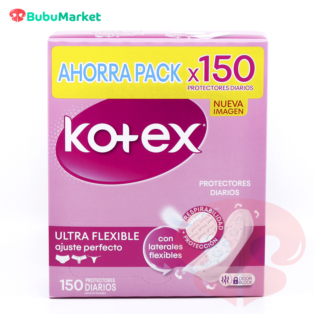 PROTECTORES DIARIOS KOTEX ULTRA FLEXIBLE CAJA DE 150 U. PROTECTORES DIARIOS KOTEX ULTRA FLEXIBLE CAJA DE 150 U.