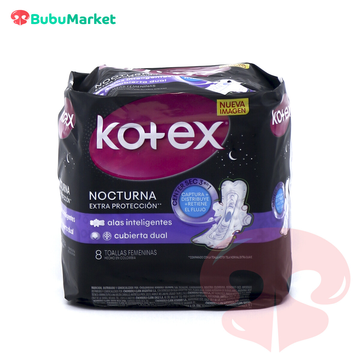 TOALLAS FEMENINAS KOTEX NOCTURNA EXTRA PROTECCION 8 U. TOALLAS FEMENINAS KOTEX NOCTURNA EXTRA PROTECCION 8 U.