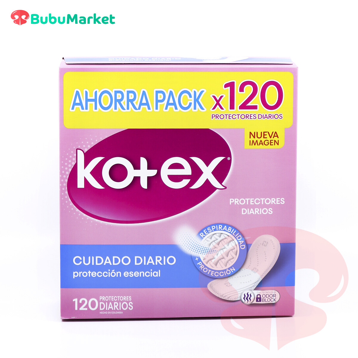 PROTECTORES DIARIOS KOTEX PROTECCIÓN ESENCIAL CAJA DE 120 U. PROTECTORES DIARIOS KOTEX PROTECCIÓN ESENCIAL CAJA DE 120 U.