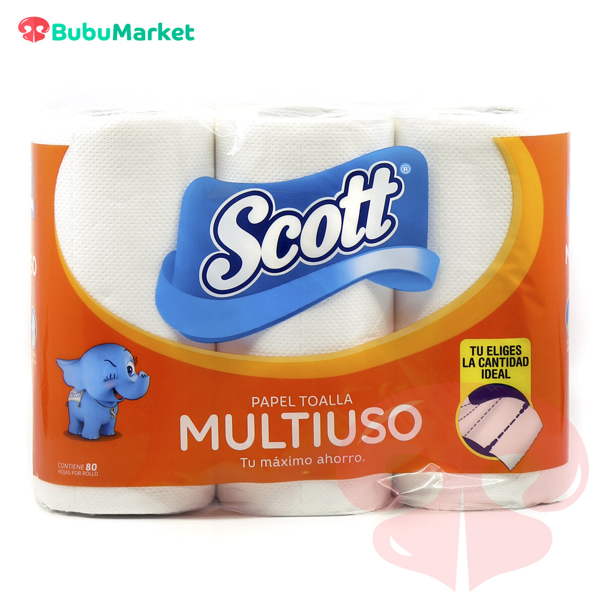 PAPEL TOALLA SCOTT MULTIUSO 3 ROLLOS DE 80 HOJAS. PAPEL TOALLA SCOTT MULTIUSO 3 ROLLOS DE 80 HOJAS.