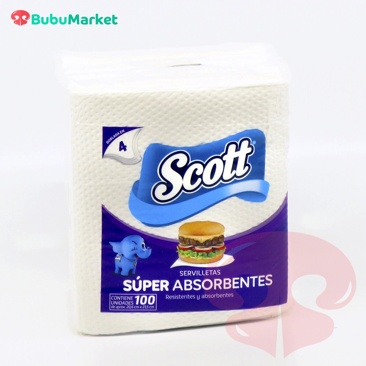 SERVILLETAS SCOTT SUPER ABSORVENTES 100 U. SERVILLETAS SCOTT SUPER ABSORVENTES 100 U.