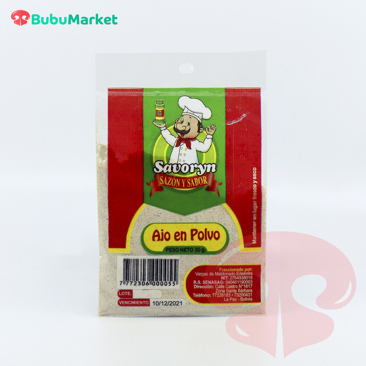 AJO EN POLVO SAVORYN SOBRE DE 30 GR. AJO EN POLVO SAVORYN SOBRE DE 30 GR.