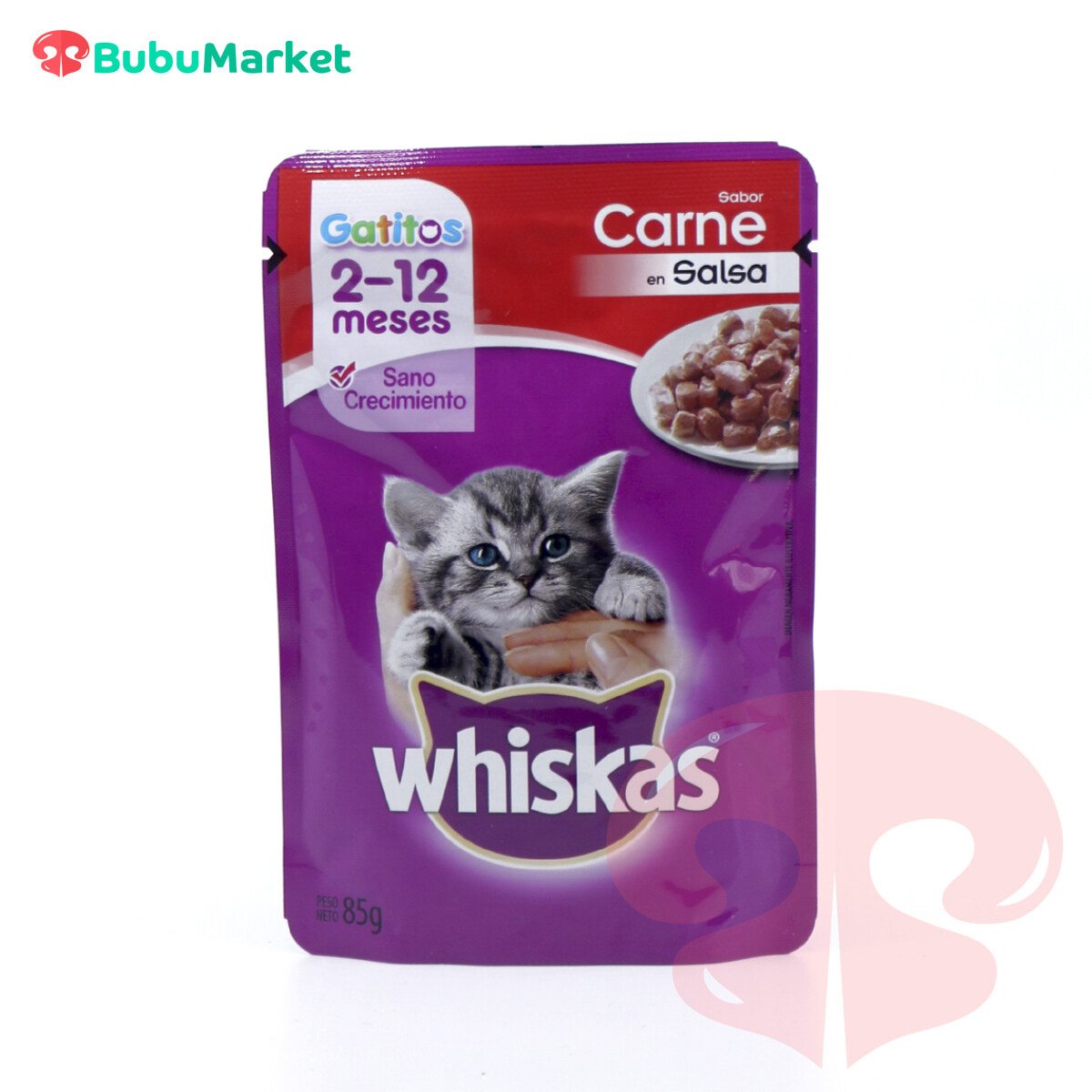 WHISKAS SABOR CARNE EN SALSA 2-12 MESES BOLSITA DE 85 GR. WHISKAS SABOR CARNE EN SALSA 2-12 MESES BOLSITA DE 85 GR.