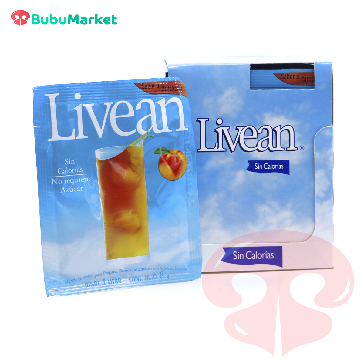 REFRESCO LIVEAN DURAZNO CAJA DE 25 SOBRES DE 9 GR. REFRESCO LIVEAN DURAZNO CAJA DE 25 SOBRES DE 9 GR.