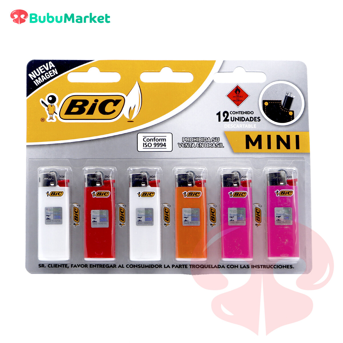 ENCENDEDORES MINI BIC COLORES PACK DE 6 U. ENCENDEDORES MINI BIC COLORES PACK DE 6 U.