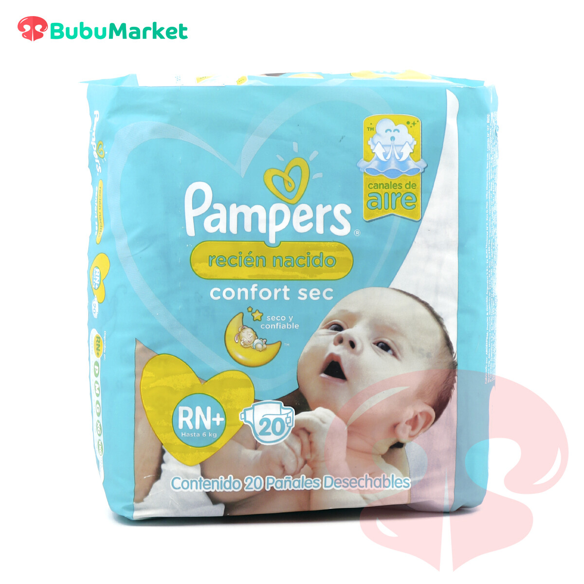 PAÑALES PAMPERS CONFORT SEC TALLA RN+ 20 U. PAÑALES PAMPERS CONFORT SEC TALLA RN+ 20 U.