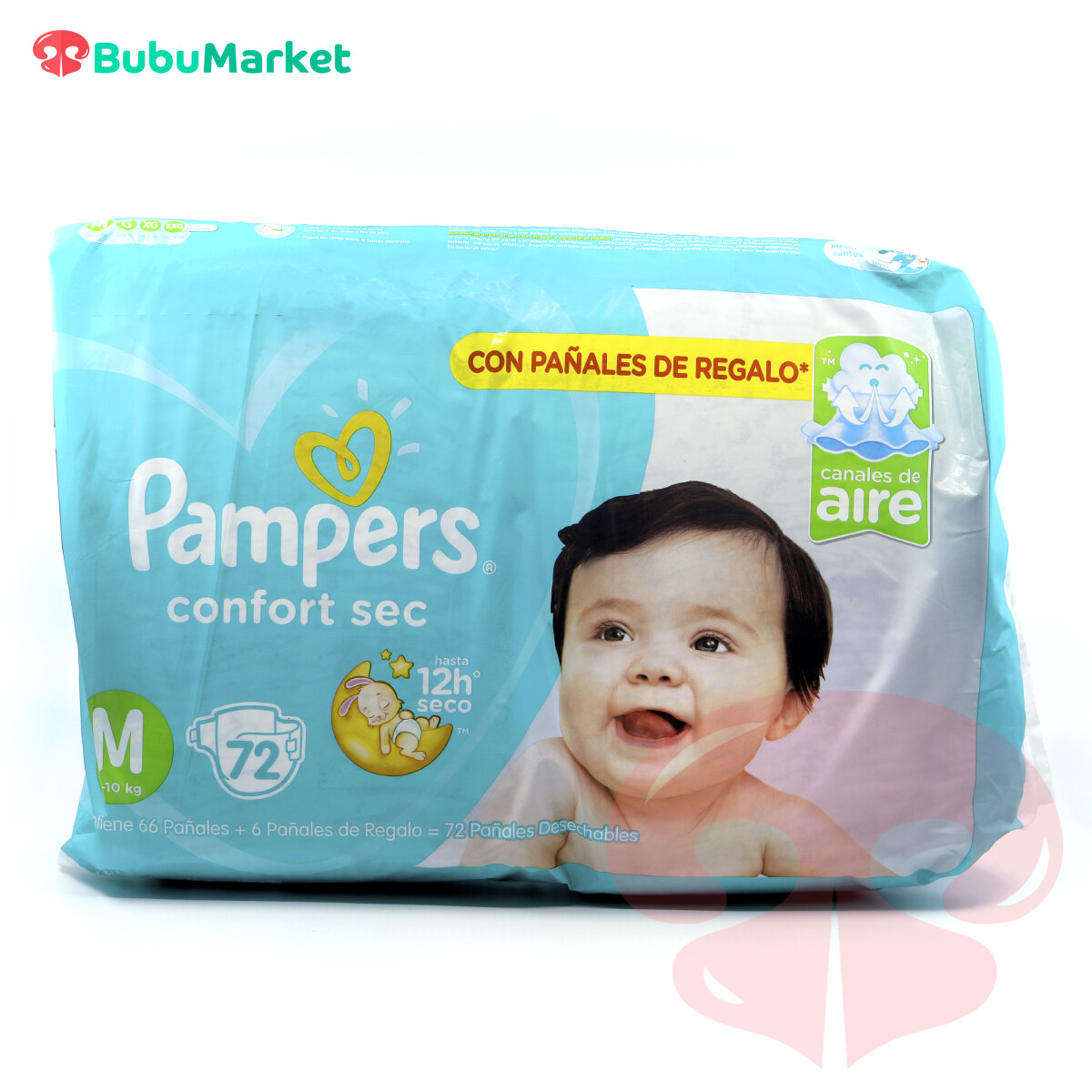 PAÑALES PAMPERS CONFORT SEC TALLA M 72 U. PAÑALES PAMPERS CONFORT SEC TALLA M 72 U.