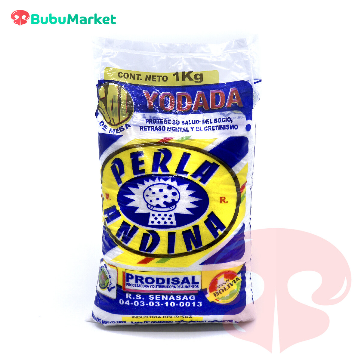 SAL YODADA DE MESA PERLA ANDINA BOLSA DE 1 K. SAL YODADA DE MESA PERLA ANDINA BOLSA DE 1 K.