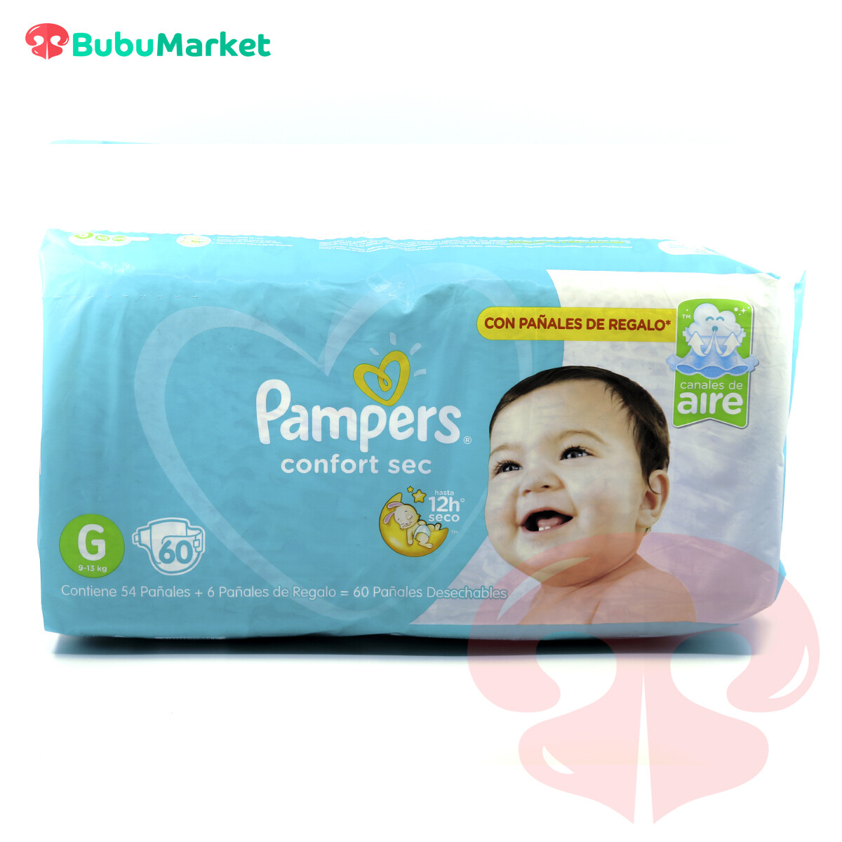 PAÑALES PAMPERS CONFORT SEC TALLA G 60 U. PAÑALES PAMPERS CONFORT SEC TALLA G 60 U.