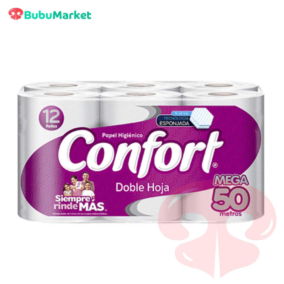 PAPEL HIGIENICO CONFORT DOBLE HOJA 50 METROS PACK DE 12 ROLLOS PAPEL HIGIENICO CONFORT DOBLE HOJA 50 METROS PACK DE 12 ROLLOS