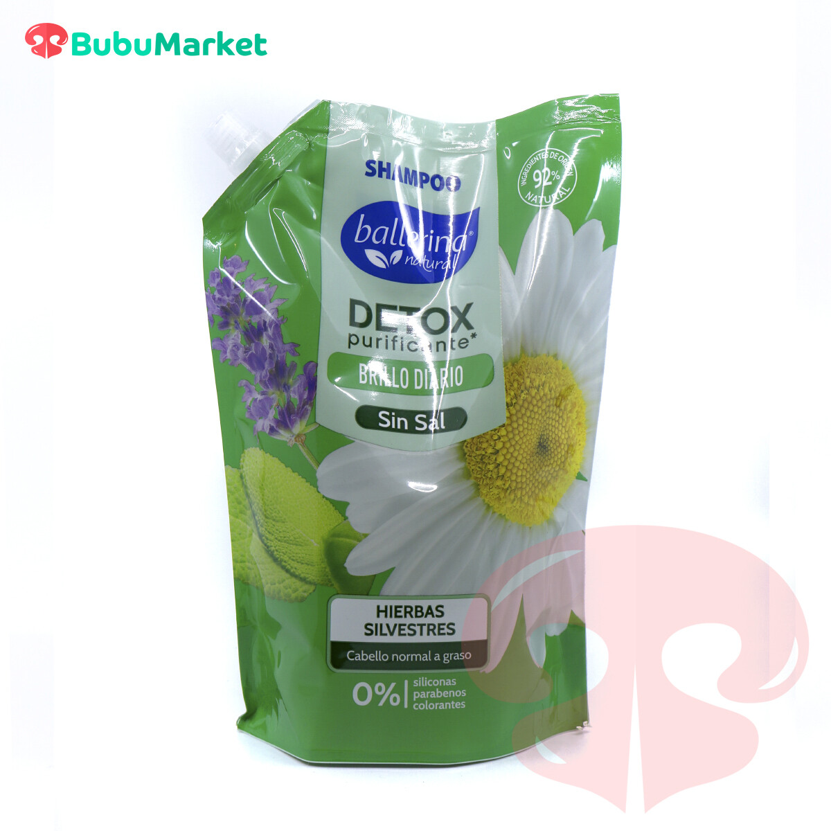 SHAMPOO BALLERINA DETOX BRILLO DIARIO HIERBAS SILVESTRES DOYPACK 900 ML. SHAMPOO BALLERINA DETOX BRILLO DIARIO HIERBAS SILVESTRES DOYPACK 900 ML.