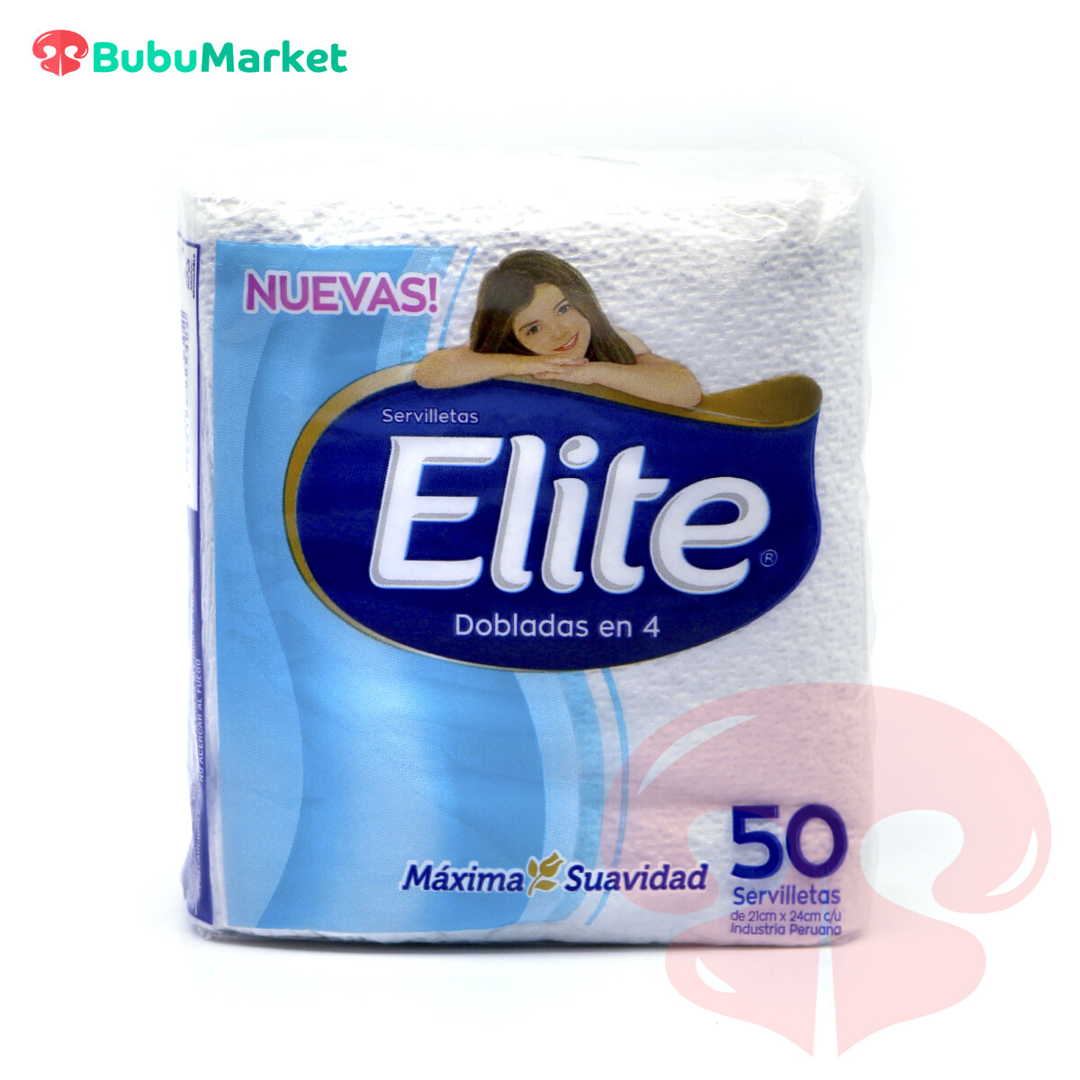 SERVILLETAS ELITE DOBLADAS EN 4 MAXIMA SUAVIDAD 50 U. SERVILLETAS ELITE DOBLADAS EN 4 MAXIMA SUAVIDAD 50 U.