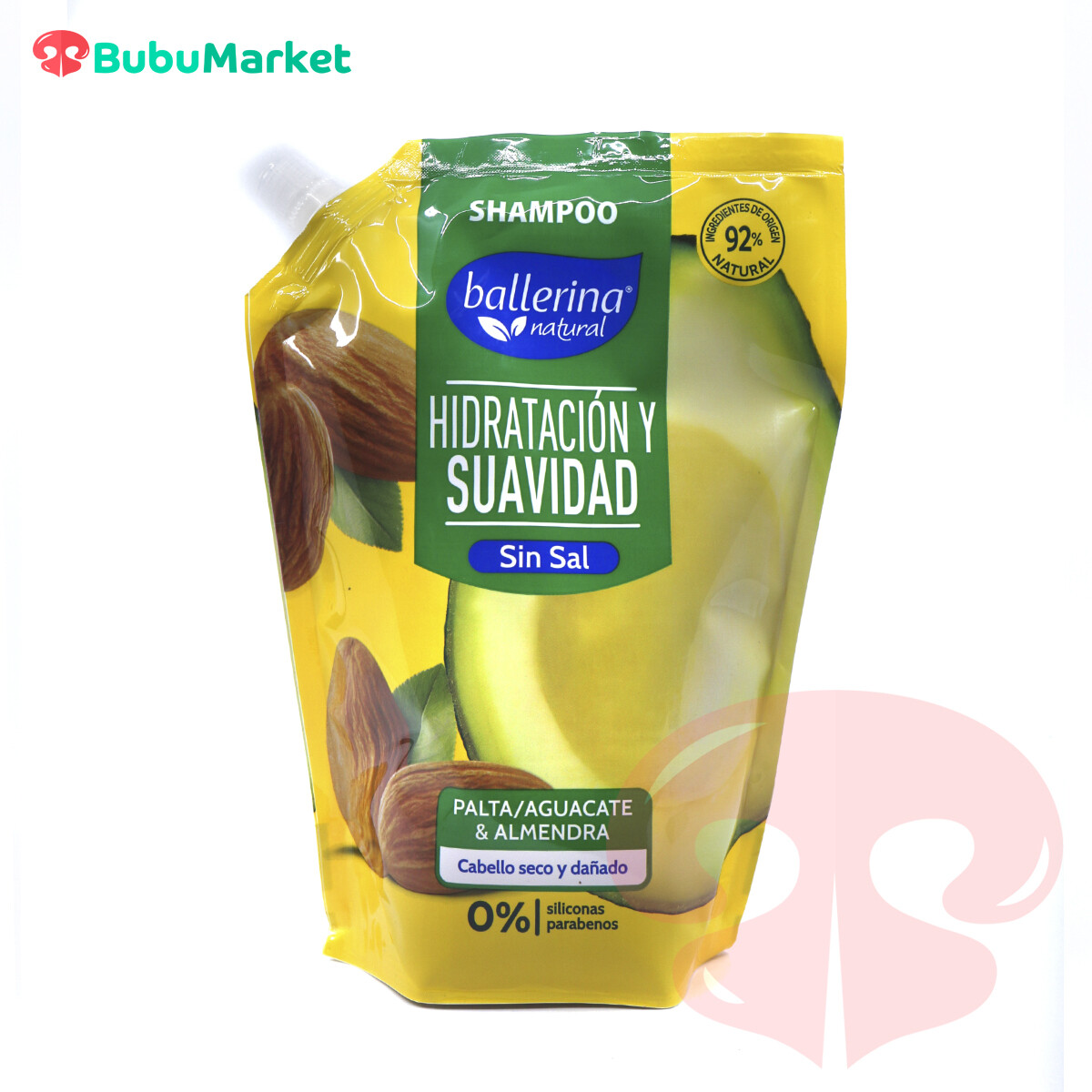 SHAMPOO BALLERINA HIDRATACION Y SUAVIDAD PALTA Y ALMENDRA DOYPACK 900 ML. SHAMPOO BALLERINA HIDRATACION Y SUAVIDAD PALTA Y ALMENDRA DOYPACK 900 ML.
