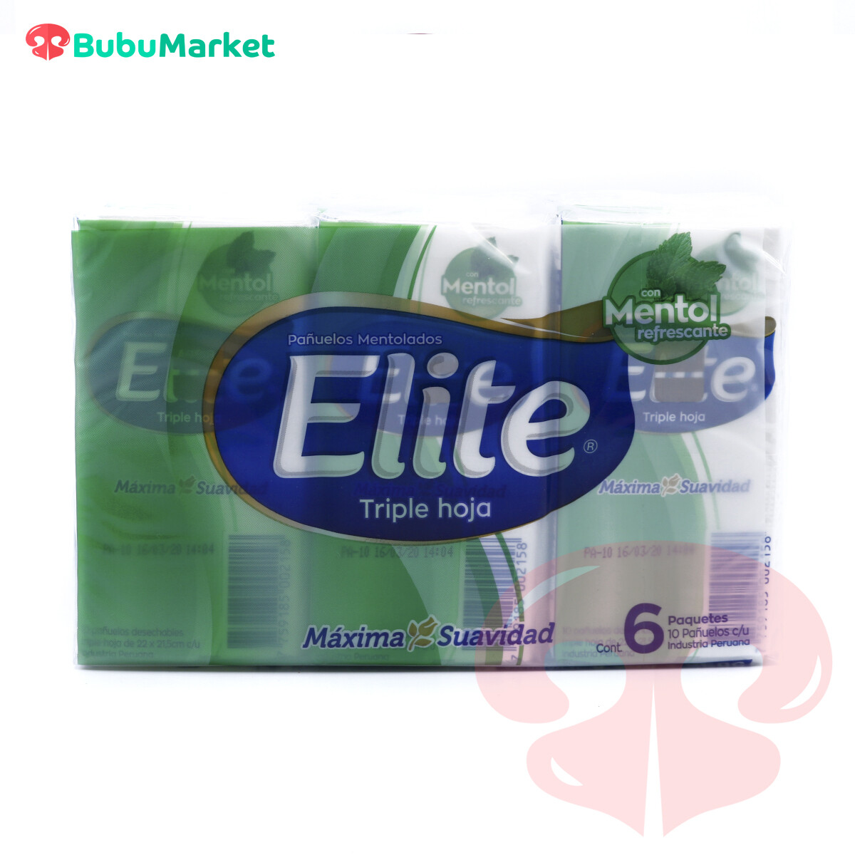 PAÑUELOS MENTOLADOS ELITE TRIPLE HOJA CON MENTOL REFRESCANTE PACK DE 6 U. PAÑUELOS MENTOLADOS ELITE TRIPLE HOJA CON MENTOL REFRESCANTE PACK DE 6 U.