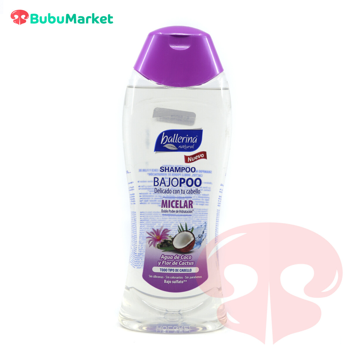 SHAMPOO BALLERINA BAJOPOO MICELAR AGUA DE COCO Y FLOR DE CACTUS 750 ML. SHAMPOO BALLERINA BAJOPOO MICELAR AGUA DE COCO Y FLOR DE CACTUS 750 ML.