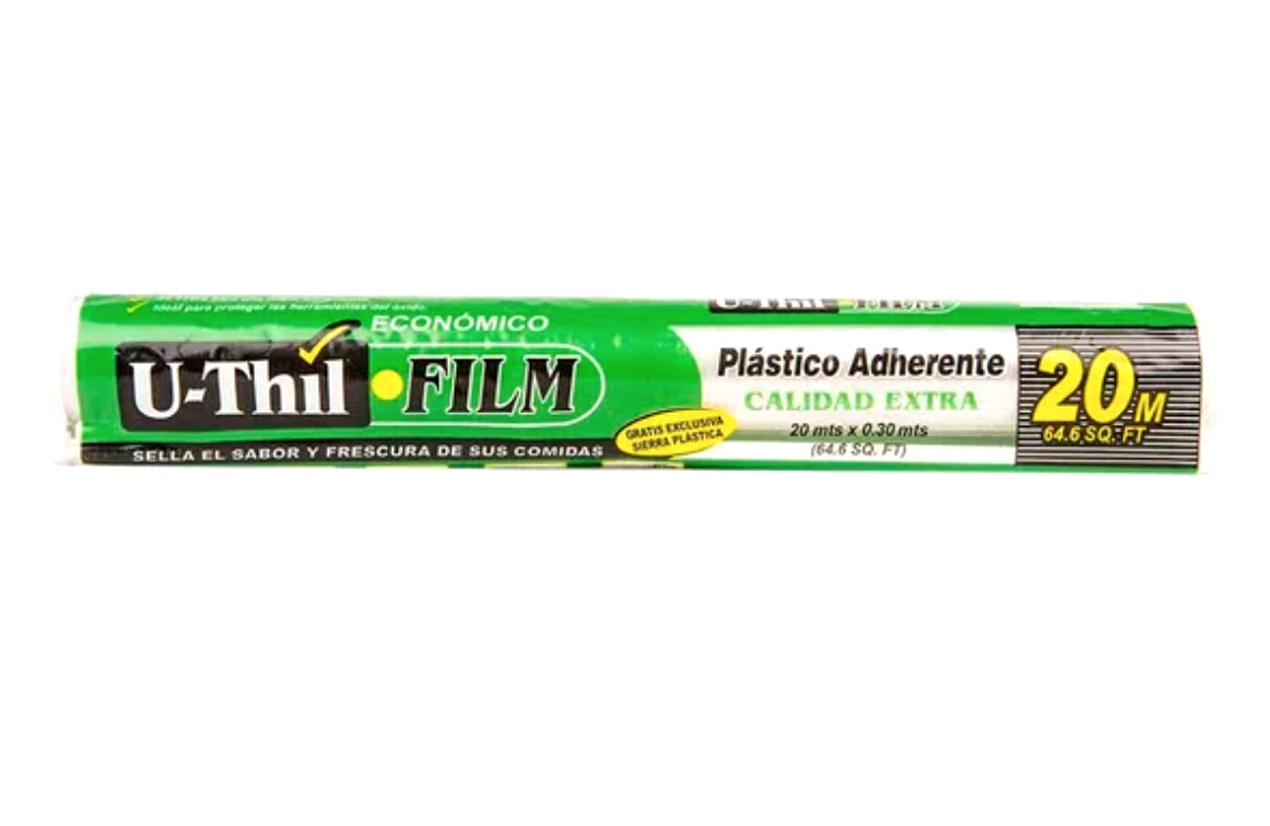 FILM PLASTICO ADHERENTE UTHIL ROLLO EN BOLSA CON SIERRA 20 M. X 30 CM. FILM PLASTICO ADHERENTE UTHIL ROLLO EN BOLSA CON SIERRA 20 M. X 30 CM.
