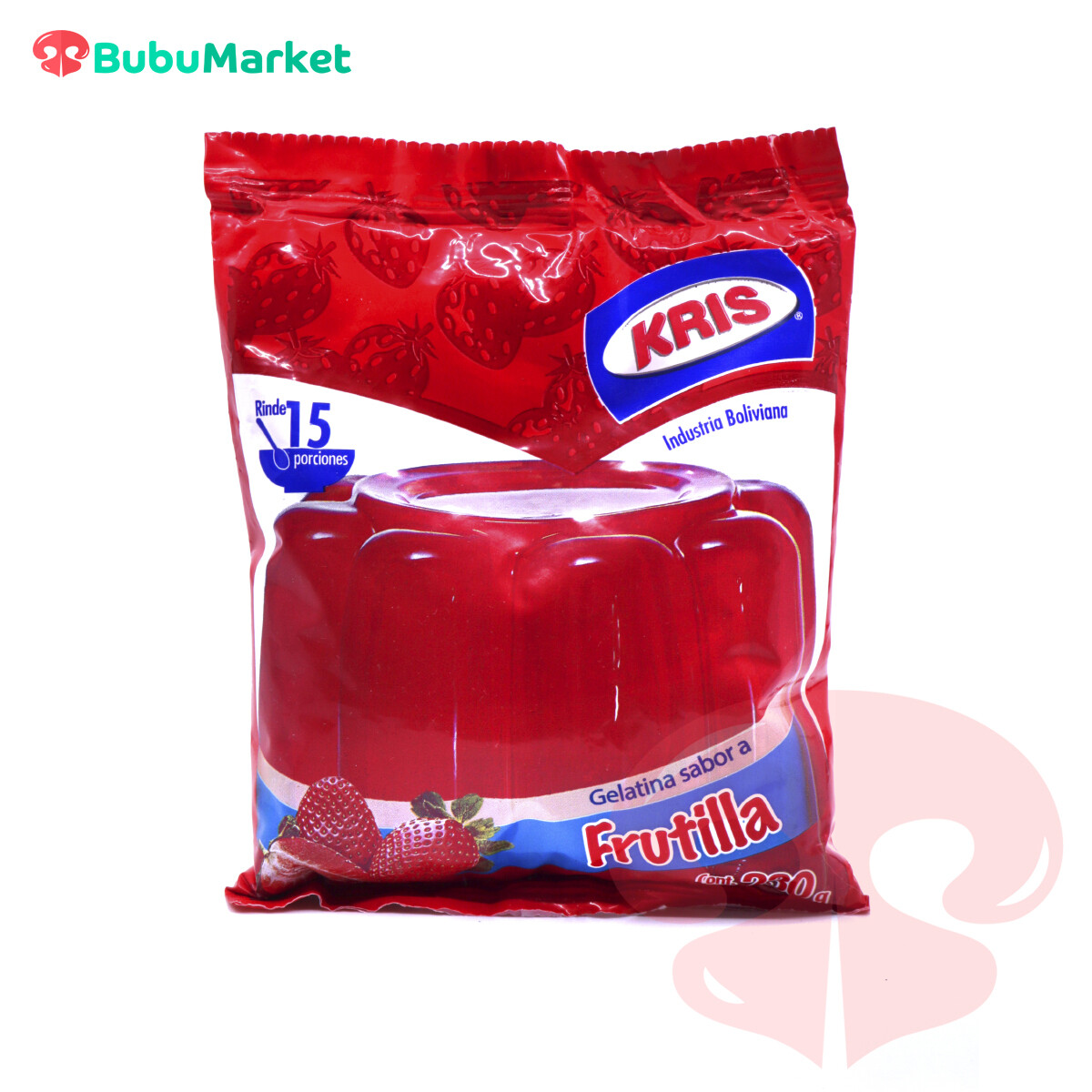 GELATINA KRIS SABOR FRUTILLA BOLSA DE 230 GR. GELATINA KRIS SABOR FRUTILLA BOLSA DE 230 GR.