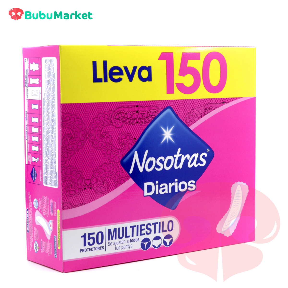 PROTECTORES DIARIOS NOSOTRAS MULTIESTILO CAJA DE 150 U. PROTECTORES DIARIOS NOSOTRAS MULTIESTILO CAJA DE 150 U.