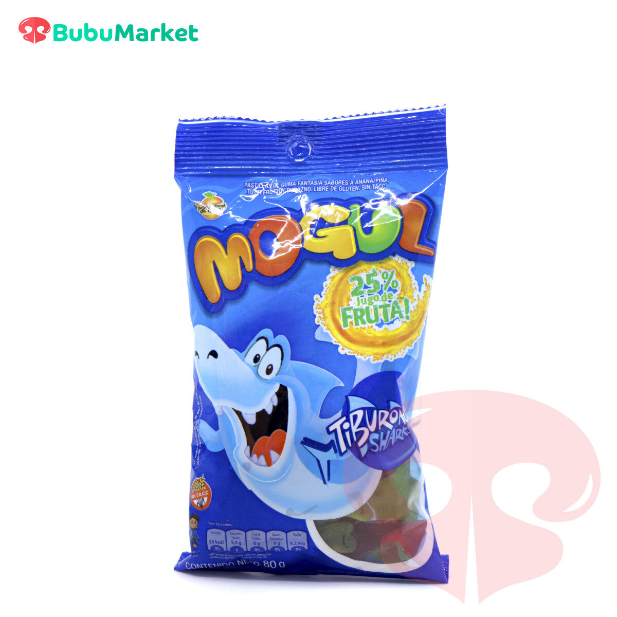 GOMITAS MOGUL TIBURONCITOS ARCOR BOLSITA DE 80 GR. GOMITAS MOGUL TIBURONCITOS ARCOR BOLSITA DE 80 GR.