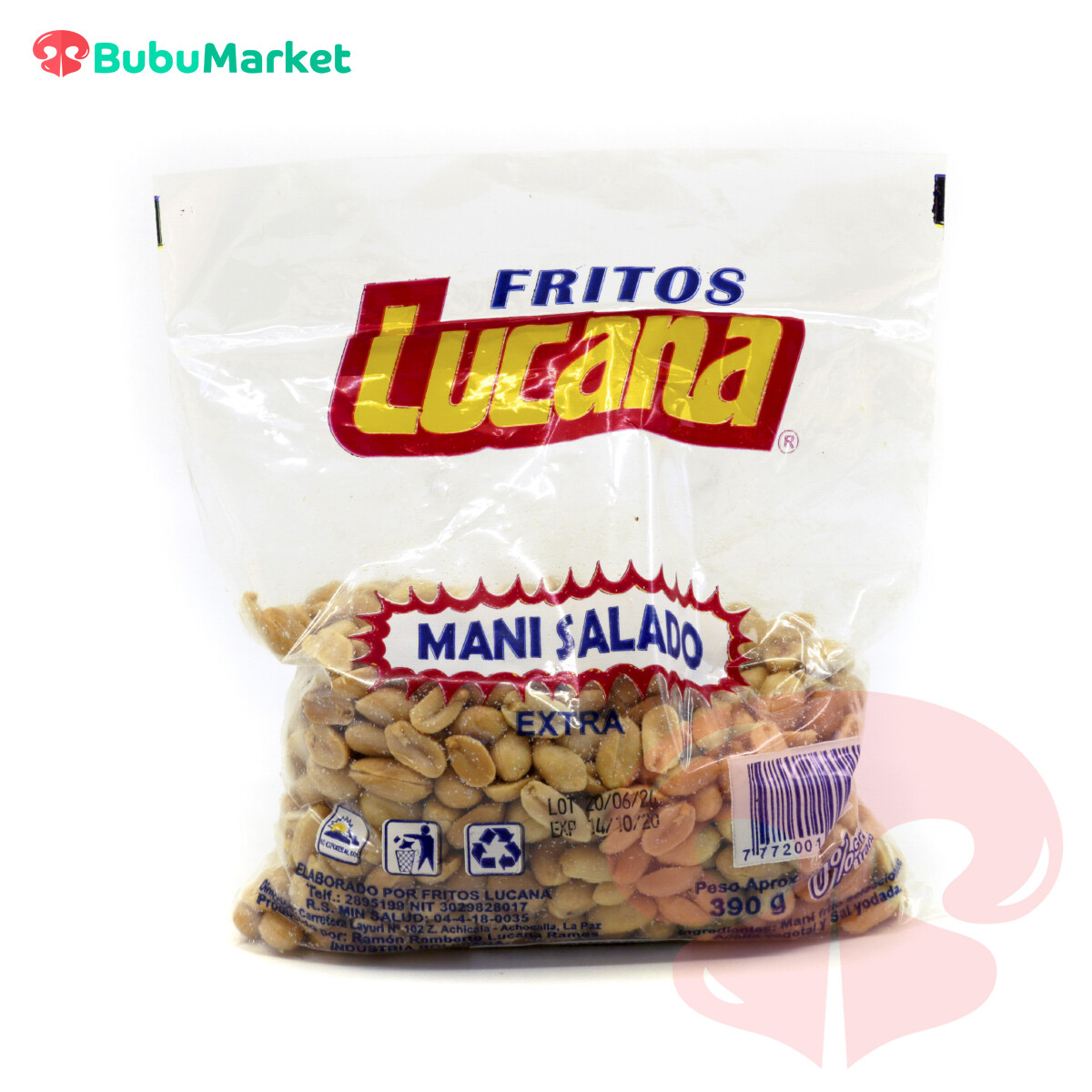 MANI SALADO LUCANA BOLSA DE 390 GR. MANI SALADO LUCANA BOLSA DE 390 GR.