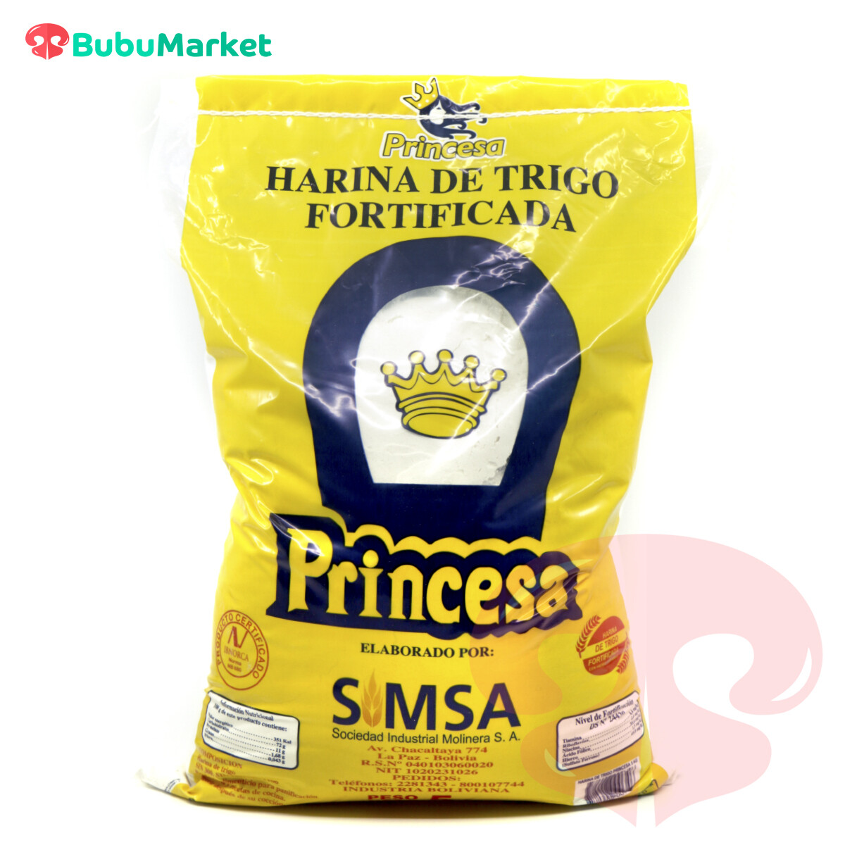 HARINA DE TRIGO FORTIFICADA PRINCESA SIMSA BOLSA DE 5 KILOS HARINA DE TRIGO FORTIFICADA PRINCESA SIMSA BOLSA DE 5 KILOS