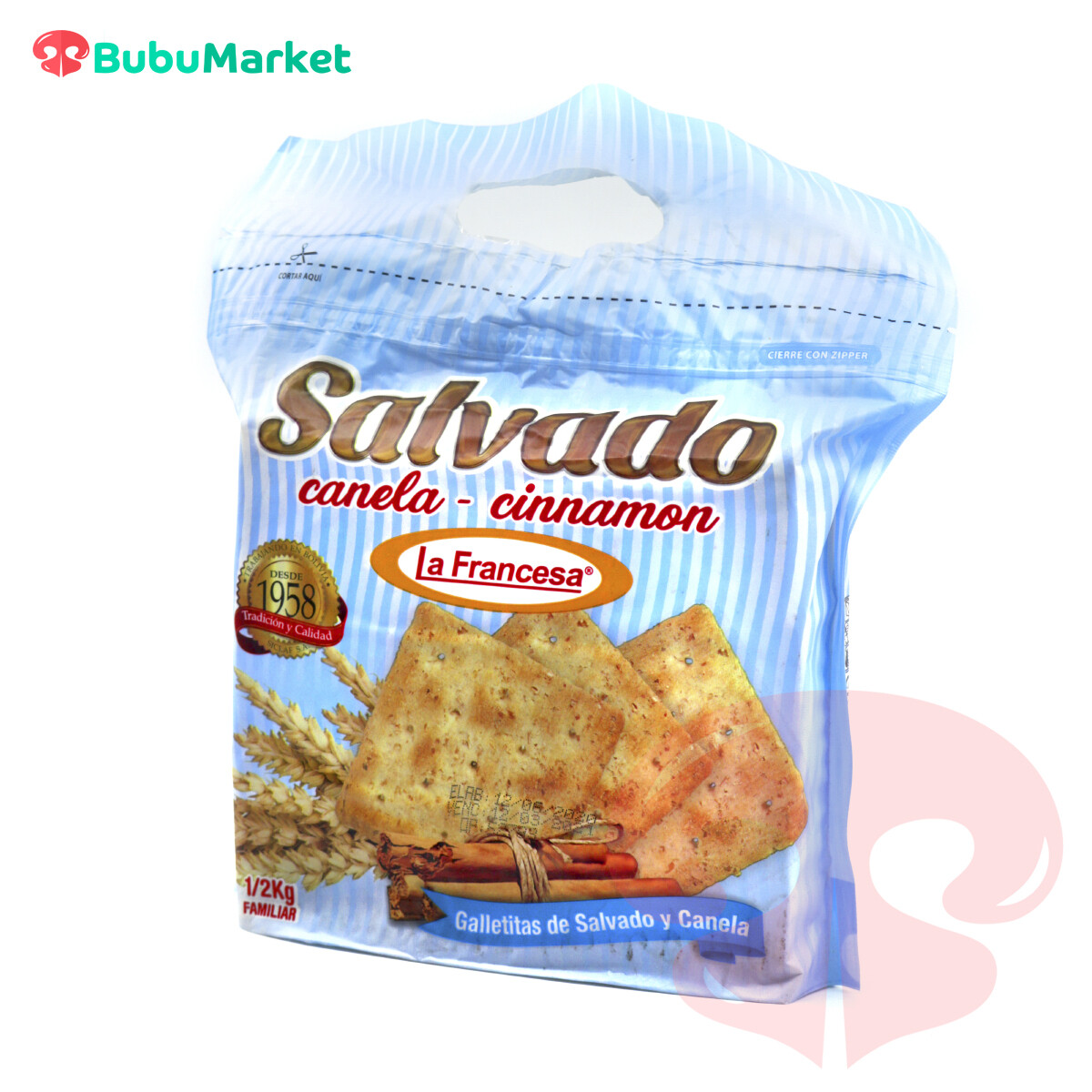 GALLETAS DE SALVADO Y CANELA LA FRANCESA PAQUETE DE 1/2 K. GALLETAS DE SALVADO Y CANELA LA FRANCESA PAQUETE DE 1/2 K.
