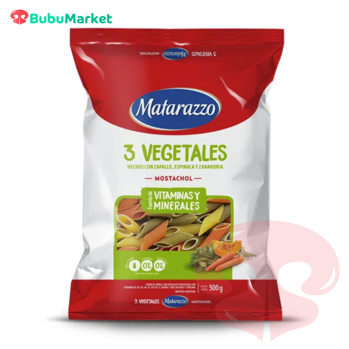 PASTA MOSTACHOL 3 VEGETALES MATARAZZO 500 GR. PASTA MOSTACHOL 3 VEGETALES MATARAZZO 500 GR.