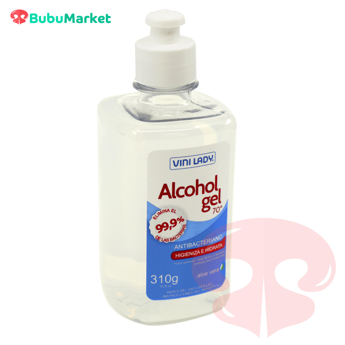ALCOHOL EN GEL ANTIBACTERIAL VINI LADY CON ALOE VERA 310 GR. ALCOHOL EN GEL ANTIBACTERIAL VINI LADY CON ALOE VERA 310 GR.