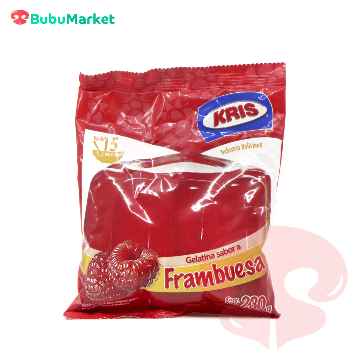 GELATINA KRIS SABOR FRAMBUESA BOLSA DE 230 GR. GELATINA KRIS SABOR FRAMBUESA BOLSA DE 230 GR.