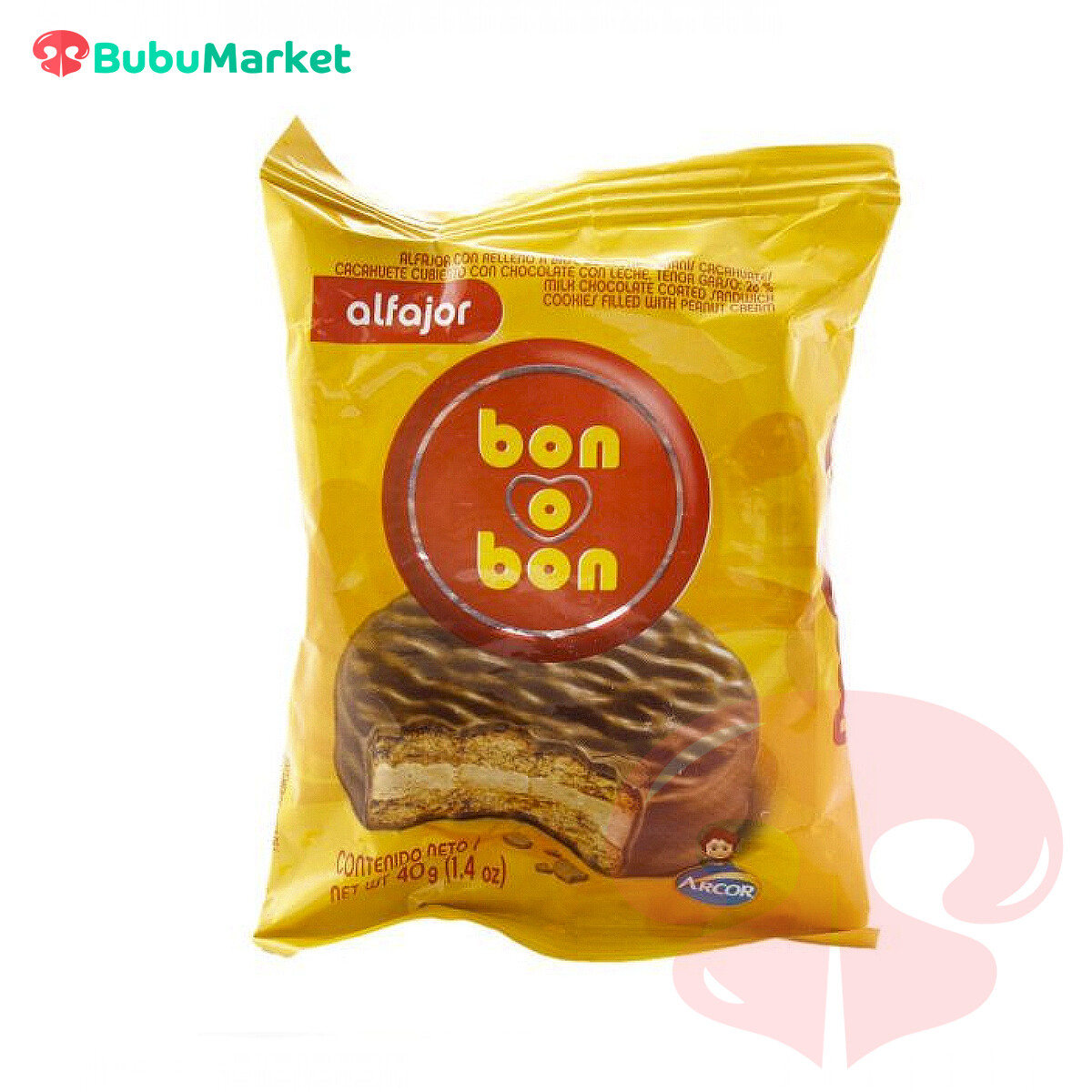 ALFAJOR BON O BON LECHE ARCOR 40 GR. ALFAJOR BON O BON LECHE ARCOR 40 GR.