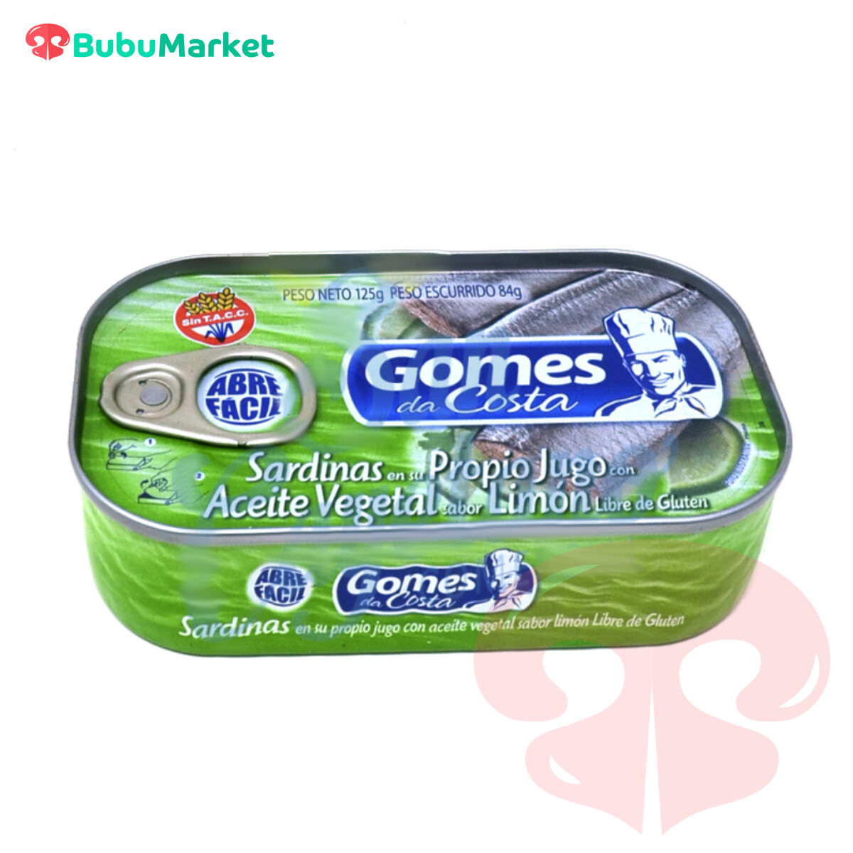 SARDINAS EN SU PROPIO JUGO CON ACEITE VEGETAL SABOR LIMON GOMES DA COSTA 125 GR SARDINAS EN SU PROPIO JUGO CON ACEITE VEGETAL SABOR LIMON GOMES DA COSTA 125 GR