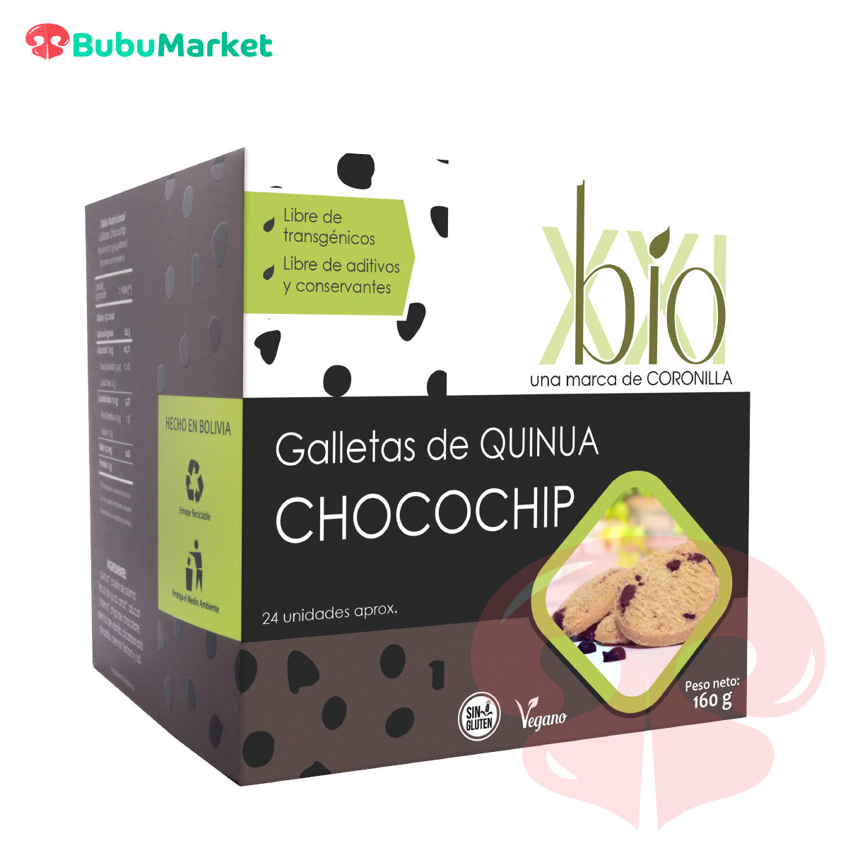 GALLETAS BIO XXI DE QUINUA Y CHOCOCHIP 160 GR. GALLETAS BIO XXI DE QUINUA Y CHOCOCHIP 160 GR.
