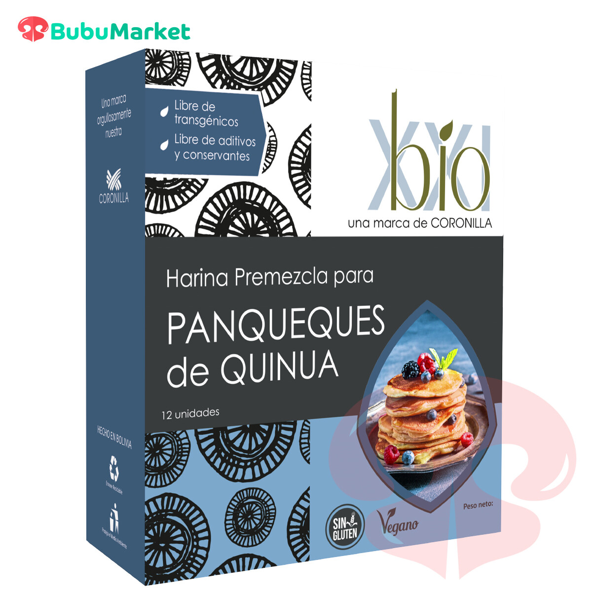 HARINA PREMEZCLA BIO XXI PARA PANQUEQUES DE QUINUA 250 GR. HARINA PREMEZCLA BIO XXI PARA PANQUEQUES DE QUINUA 250 GR.