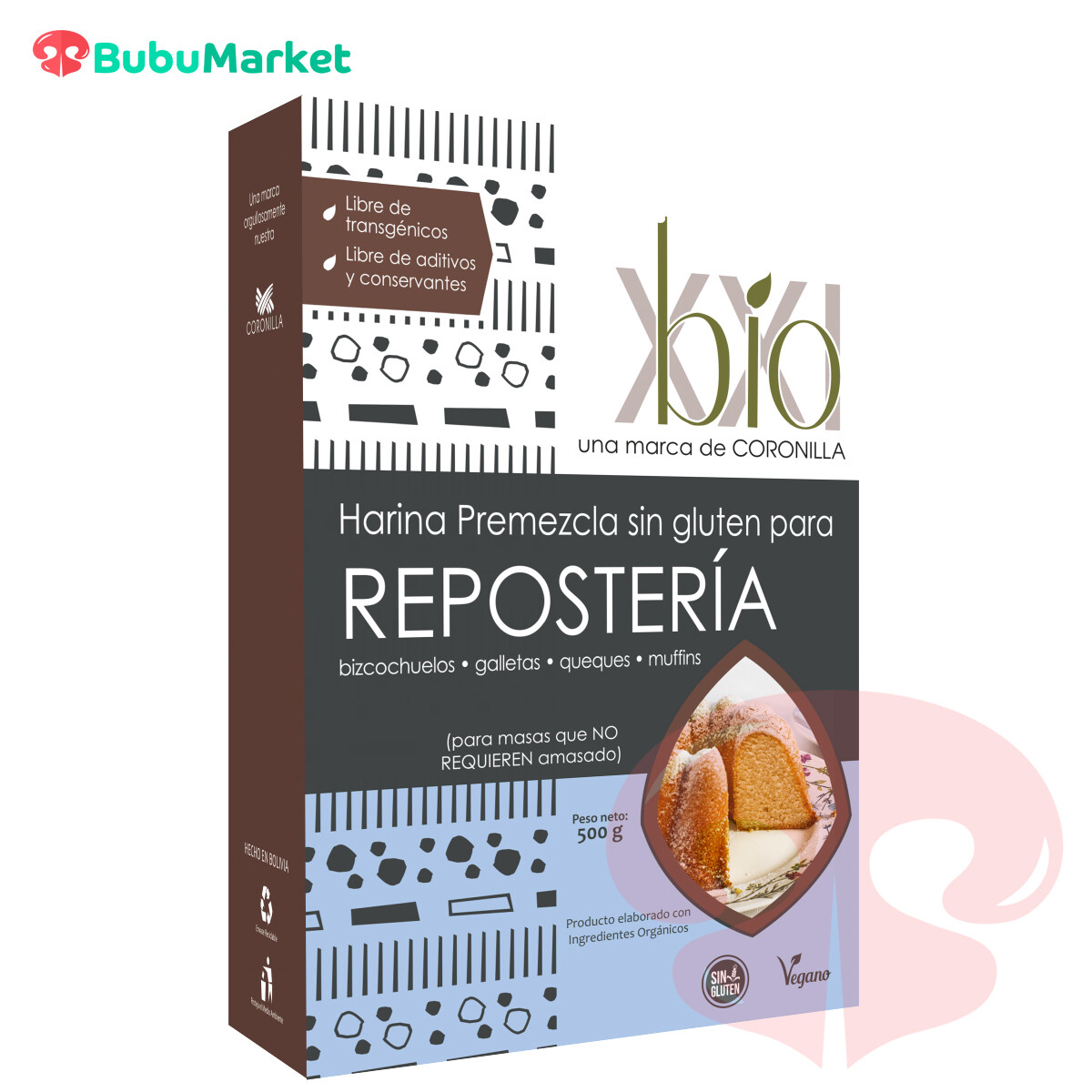 HARINA PREMEZCLA BIO XXI SIN GLUTEN PARA REPOSTERIA 500 GR. HARINA PREMEZCLA BIO XXI SIN GLUTEN PARA REPOSTERIA 500 GR.
